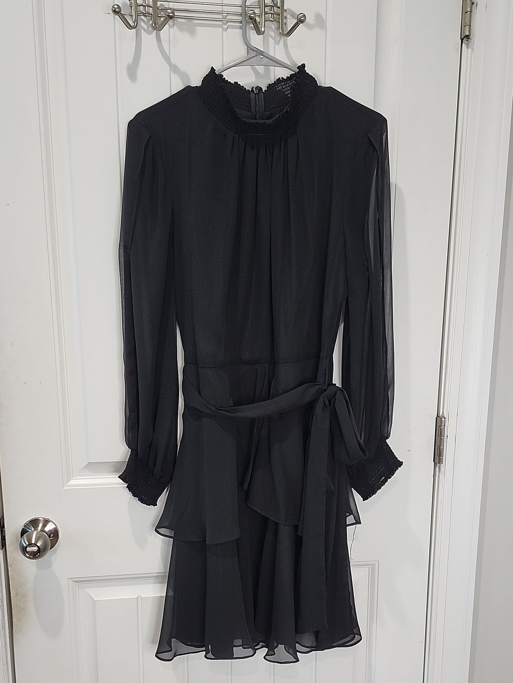 Alex Marie - Black Long-Sleeve Layered Ruffle Dress - 16P